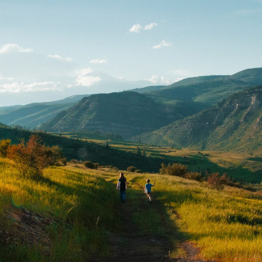 Family on the trail
