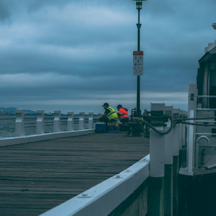 Fishing dock on the water