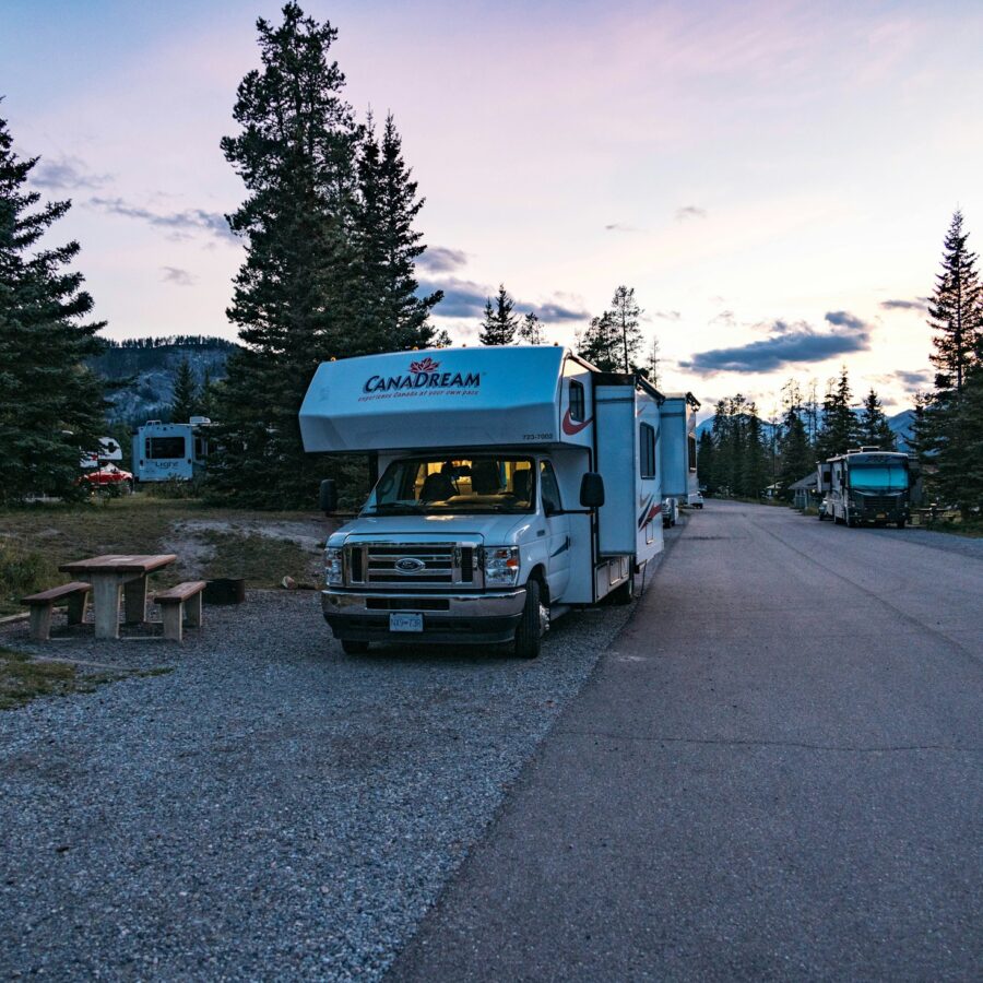 Motorhome at its site