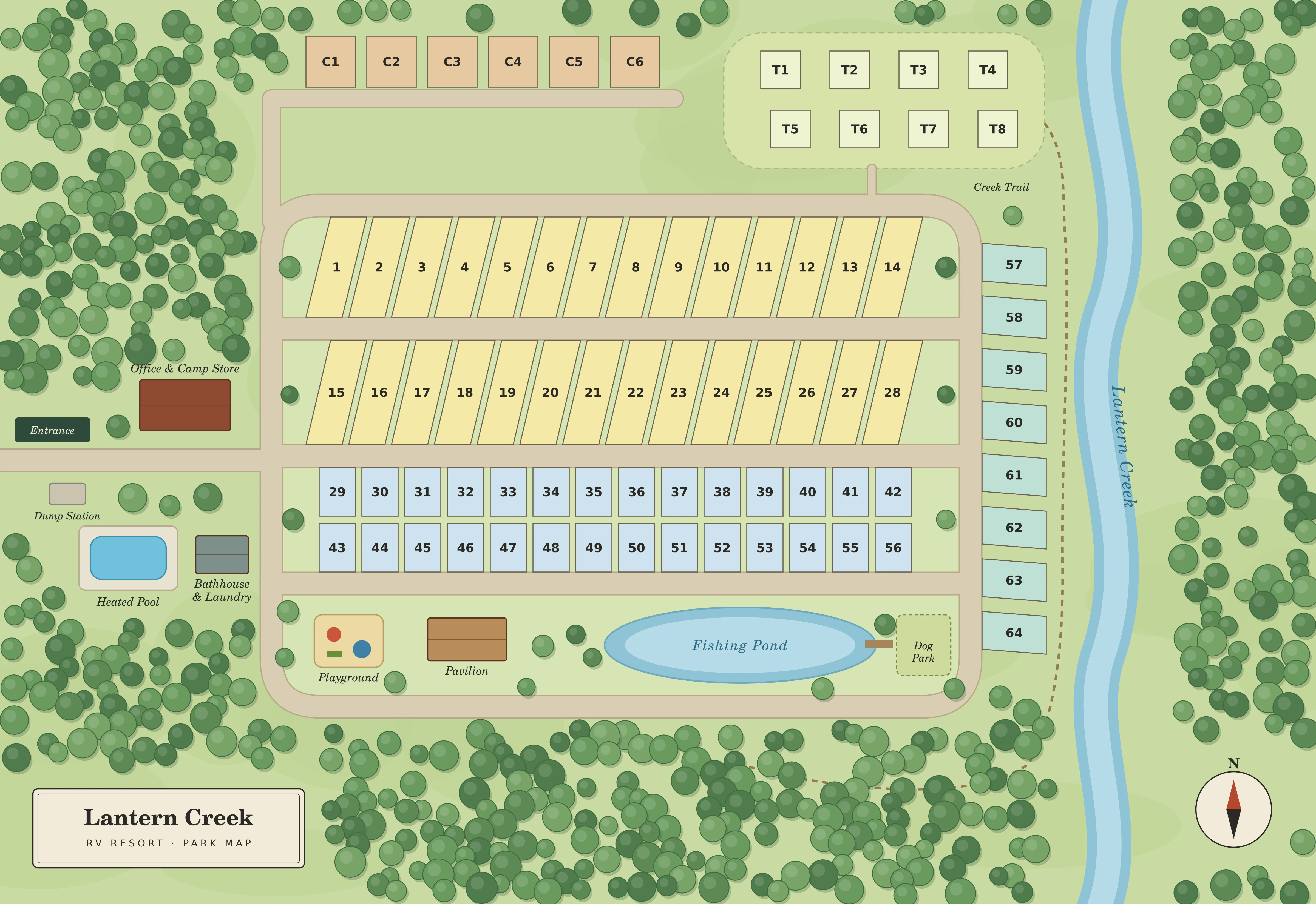 Lantern Creek RV Resort site map