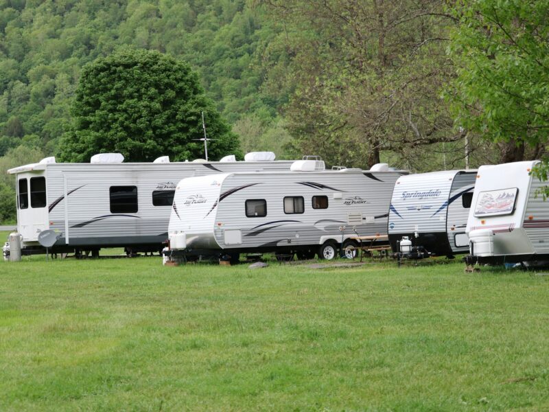 RV parked at a campsite